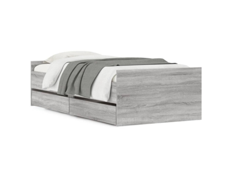 VIDAXL Estructura de Cama con Cajones Sonoma Gris (90x190 cm)