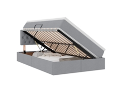 Syfax™ Cama Con Almacenamiento Y Colchón Gris Claro 120 X 190 Cm