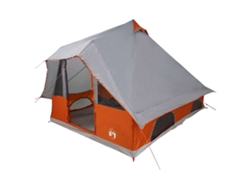 Tienda tipi gris y naranja de 358 x 296 x 258 cm, tafetán.