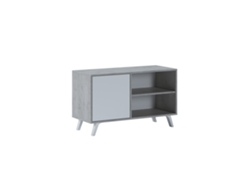Mueble TV Wind 100 Gris cemento - Blanco mate 95 x 56,9 x 39,6 cm