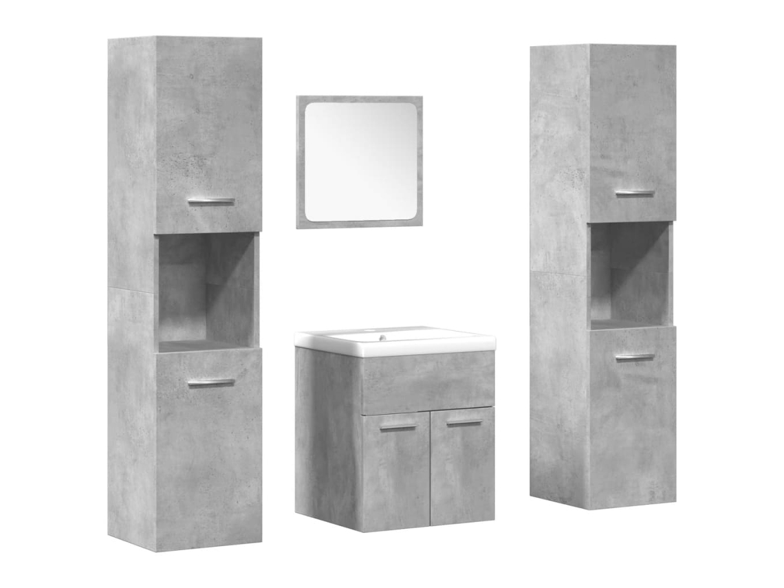 Maison Exclusive - Set Muebles De Baño 5 Piezas Madera Ingeniería Gris Hormigón