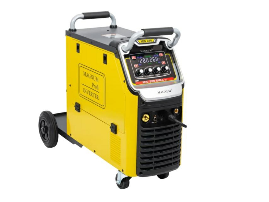 Spaw.inv semiautomático. MIG 280 MMAV2 IGBT 4x4, 300 A/60 400 V, MB24/5, GP50, Mit, cables MMA, D300, W16P5 Magnum