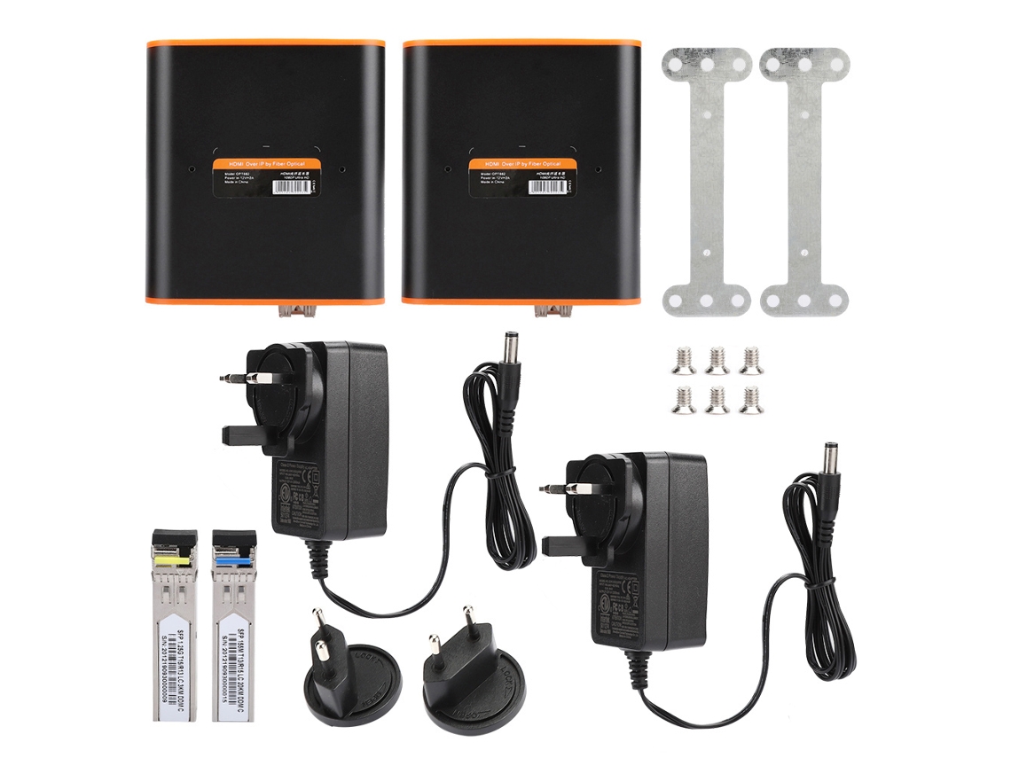 Extensor de medios HDMI Transmisor Receptor de fibra óptica 1080p 20km