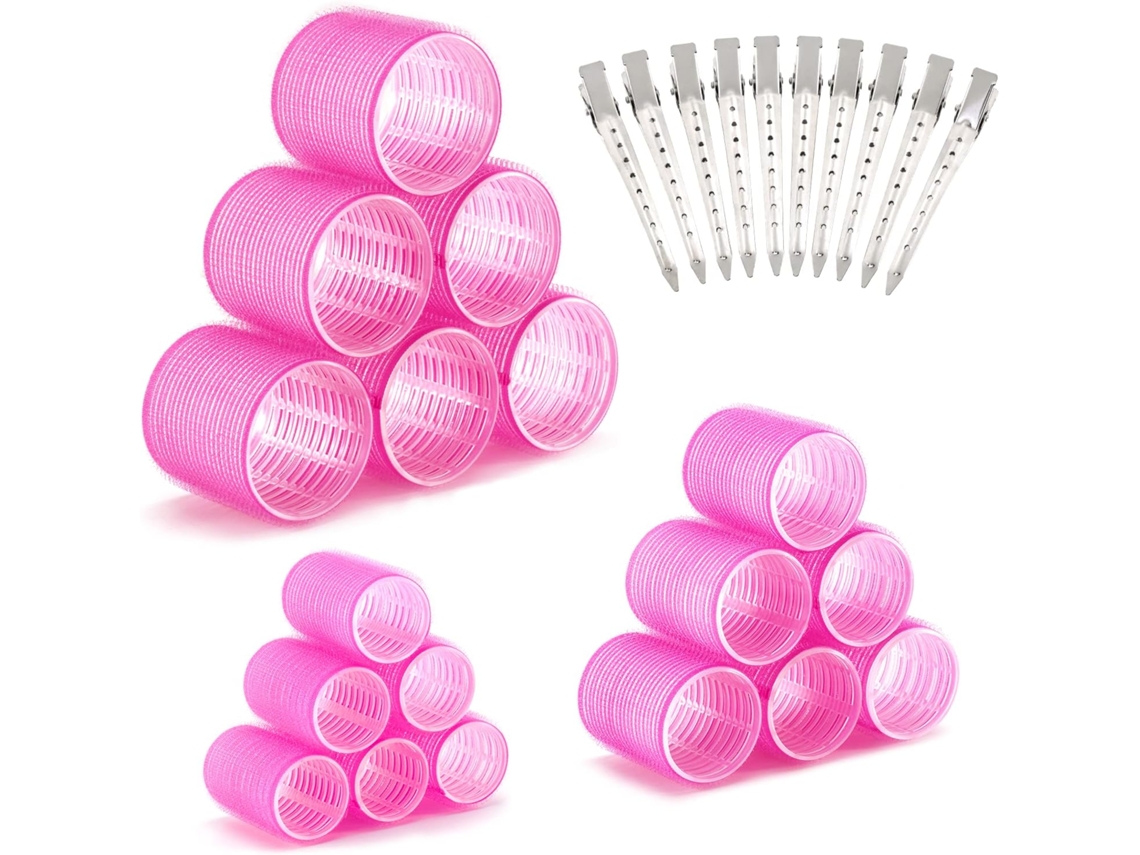 Juego de 28 rulos sin calefacción: rulos mágicos con 10 ganchos, aptos para todo tipo de cabello.