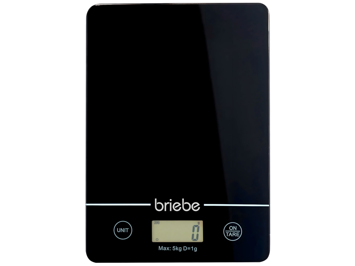 Báscula Cocina Digital Balanza Alta Precisión, BRIEBE, BRI-KW1163, Negro, hasta 5Kg