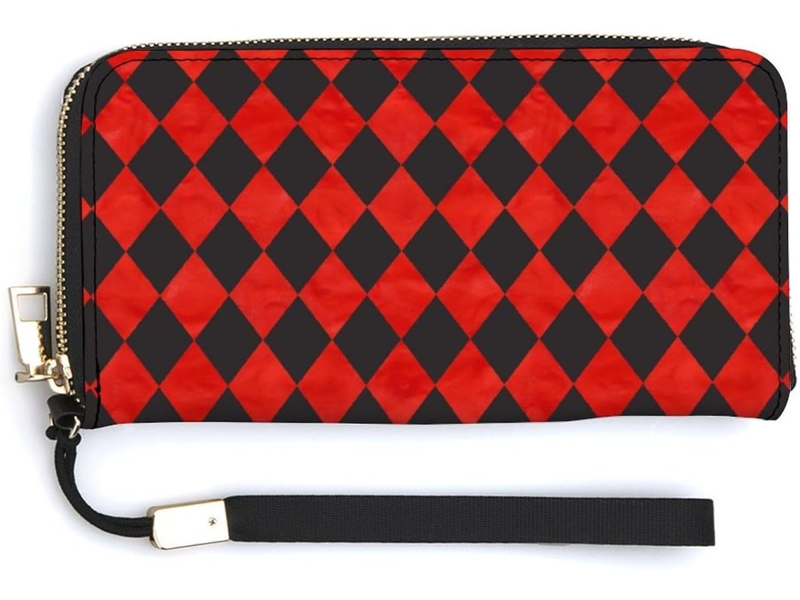 Cartera Cuero Con Cremallera Para Mujer Diseño Estampado