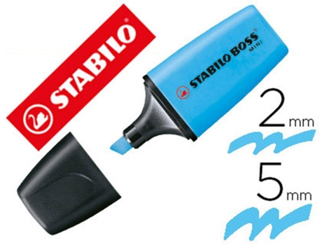 Marcador Stabilo Boss Fluorescente Mini Azul Venda Múltiplos 10