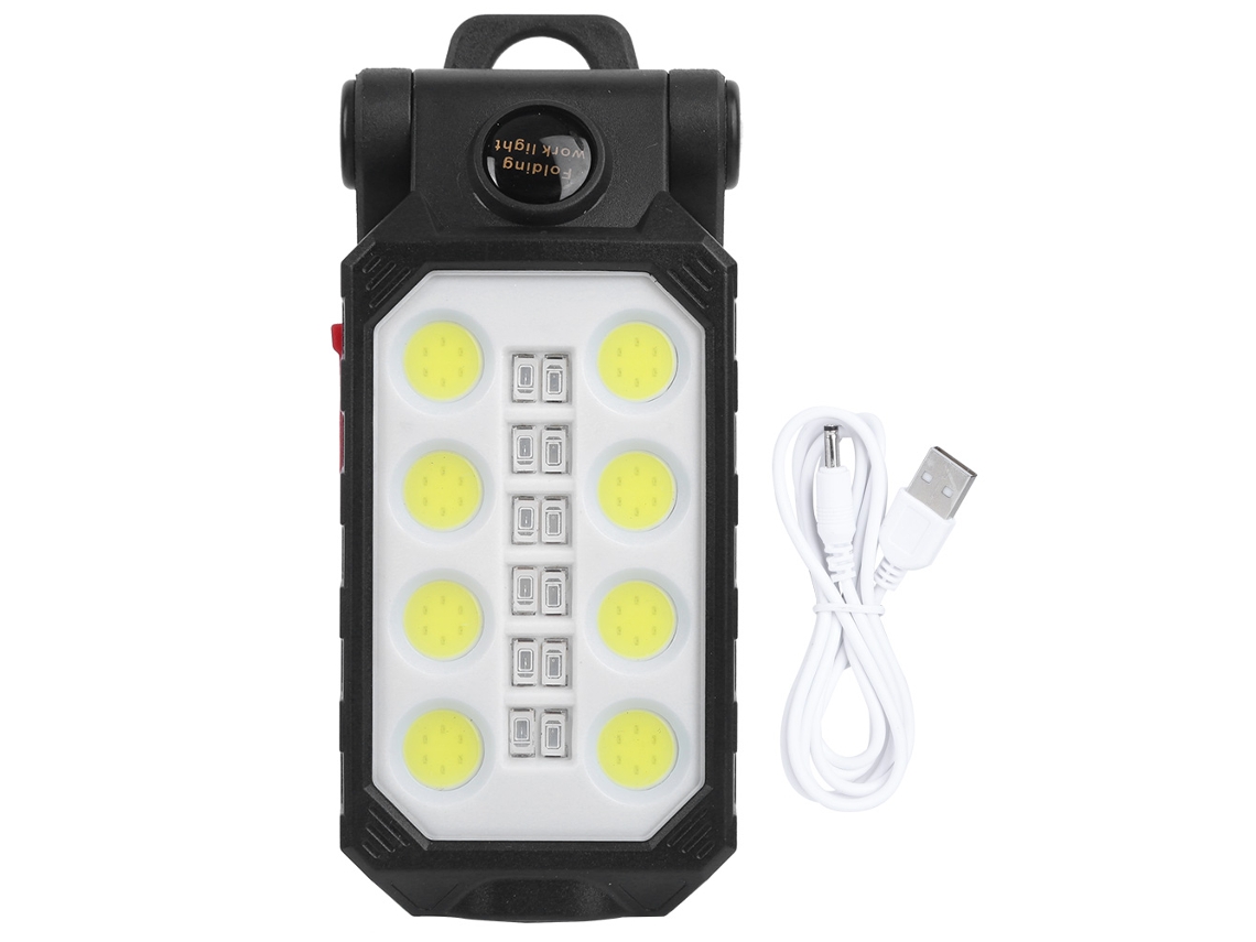 Linterna De Trabajo Cob Portátil, Recargable Por Usb, Con Carcasa Magnética Para Reparación De Automóviles Y Acampada.