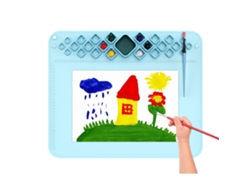Tapete de silicona para pintar para niños con herramientas de masa azul, sin pinceles