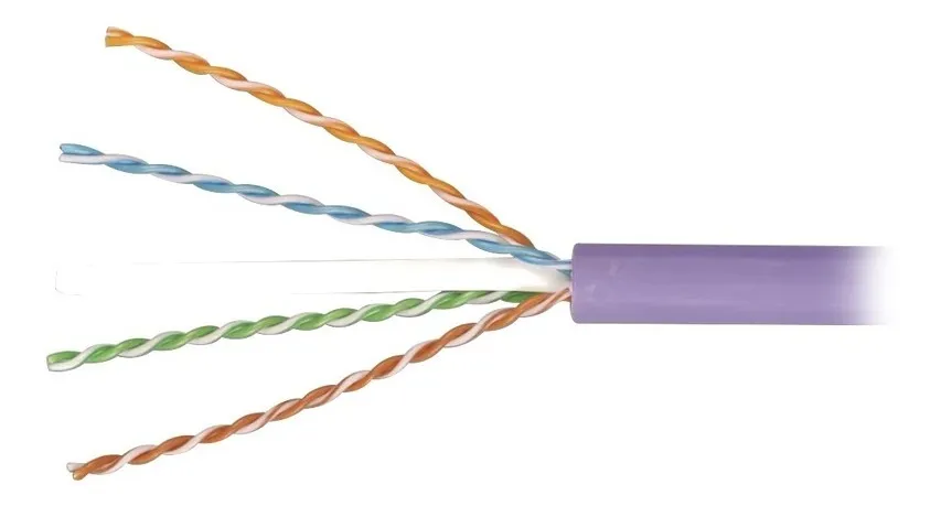 Bobina De Cable Blindado 4 Pares 100m Cat6a Violeta