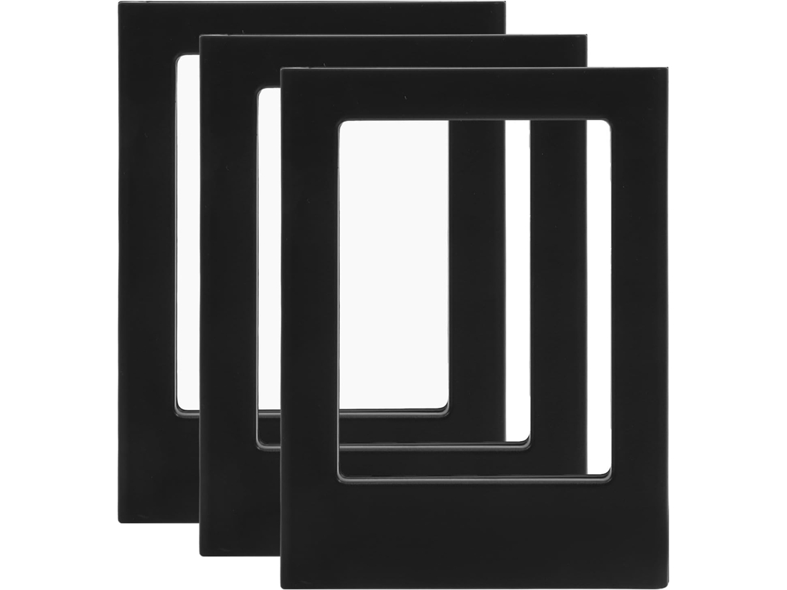 Juego de 3 marcos de fotos magnéticos negros de 7,6 pulgadas, compactos, ideales para refrigerador o decoración de oficina (cm GOKOCO)