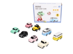 Juego De 8 Lindos Autos De Juguete De Aleación Con Resortes, Ideal Como Regalo De Cumpleaños.