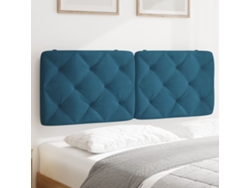 Cabecero De Cama Acolchado Terciopelo Azul 140 Cm