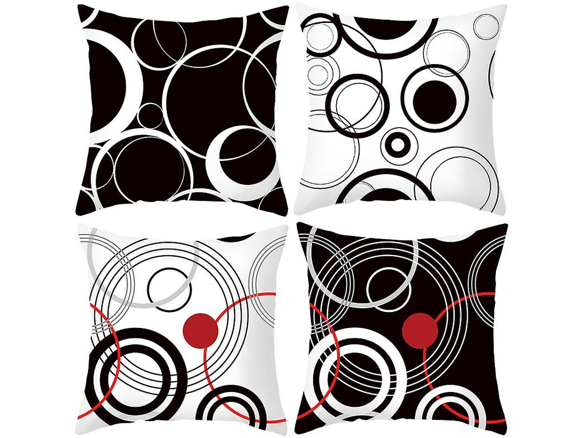 Juego Omni con 4 fundas de cojín modernas de 45x45 cm para sofá, sala de estar, dormitorio, decorativas y acogedoras.