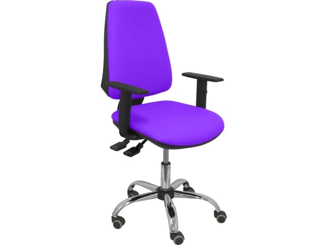 Silla de Escritorio Operativa PYC Elche S24 Morado con ruedas antiarañazos (Brazos Ajustables - Tejido)