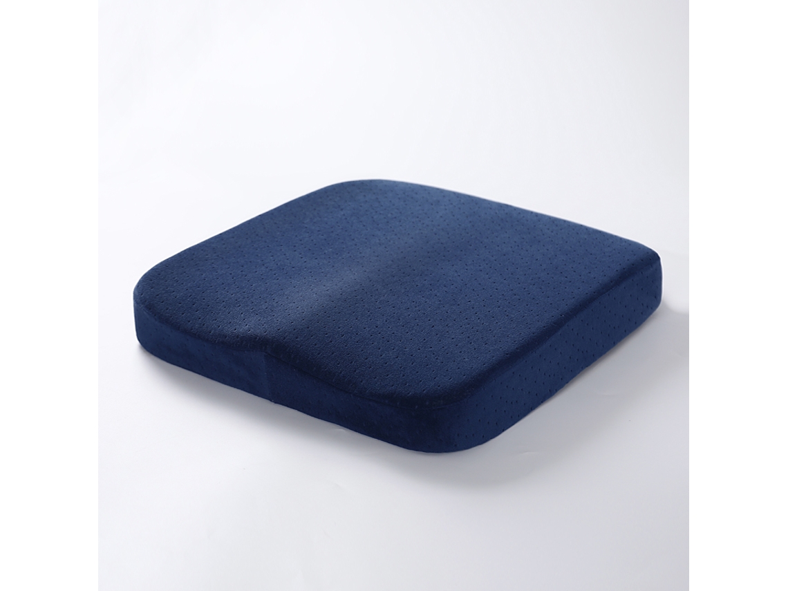 Almofada De Espuma Viscoelástica Eifson Para Cadeira, Em Veludo, Para Alívio Da Dor Nas Costas (azul Marinho)