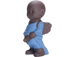 Adorno Pequeño Monje Arcilla Púrpura Ceremonia Accesorio Divertido Decoración Meditativa Escultura Hecha Hogar