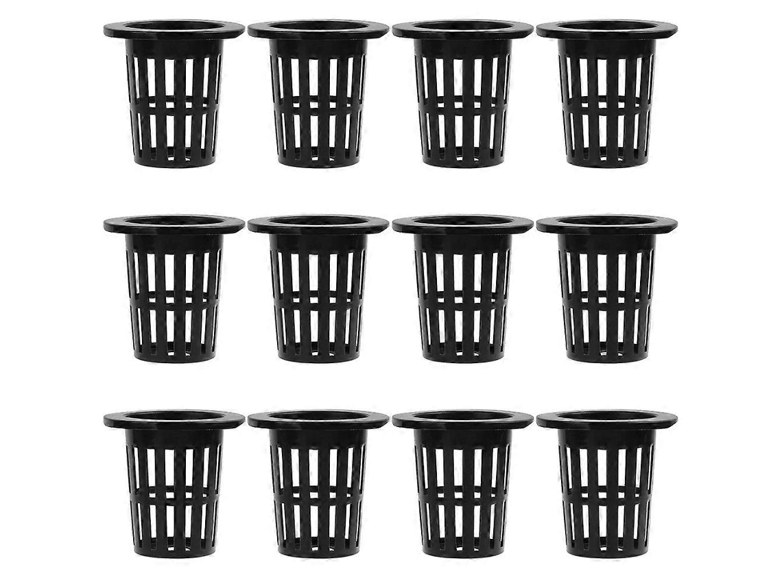 50 macetas hidropónicas con malla, macetas de cultivo, plástico resistente, 7x7x7cm, negras | Sin marca