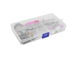 Kit con 48 piezas accesorias para el rectificado, grabado y pulido de herramientas rotativas para el procesamiento y mecanizado de metales.