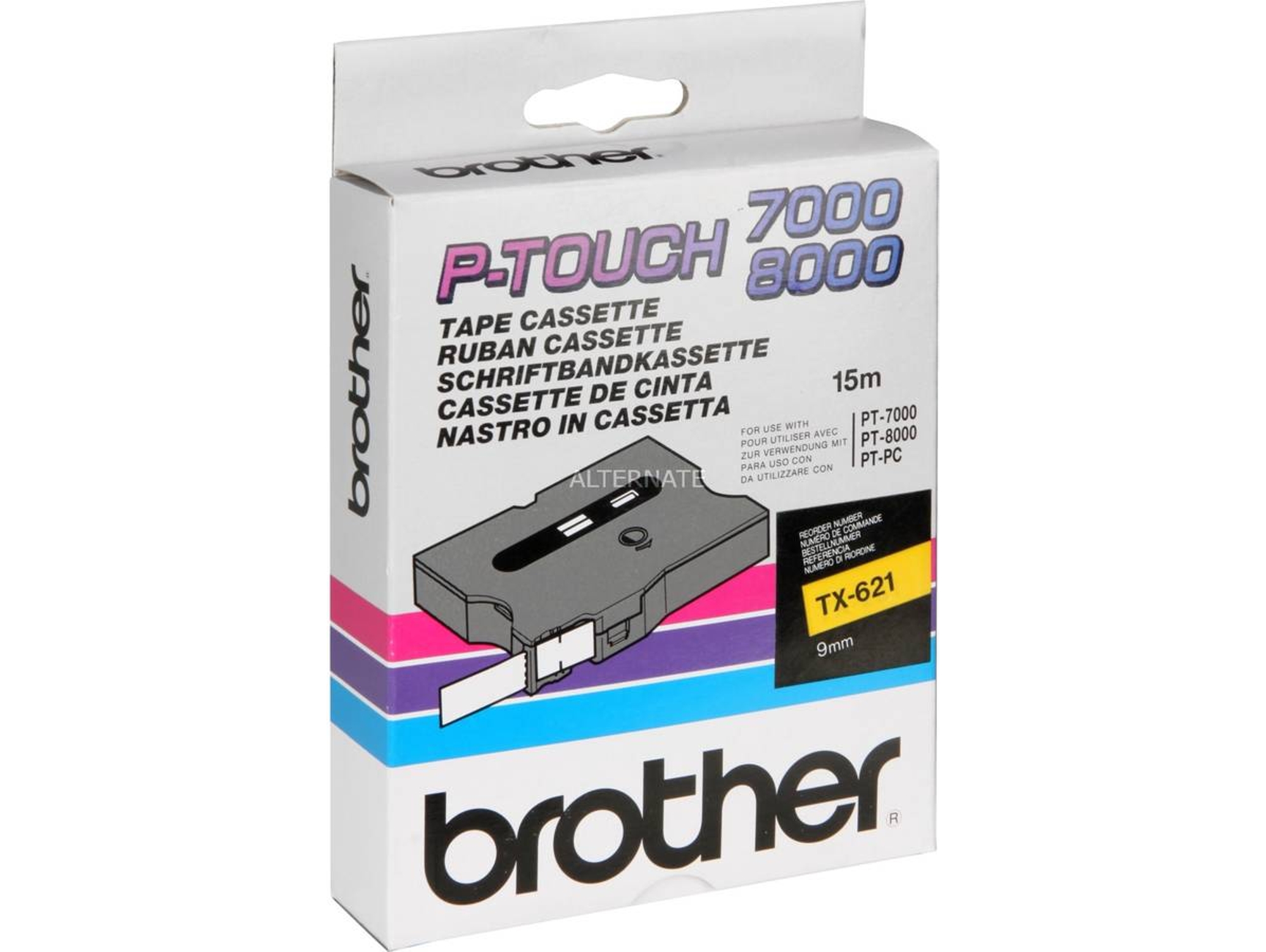 Cinta de etiquetas BROTHER TX621