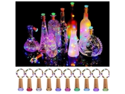 2026-luces De Cadena De Cobre Led Con Tapón De Botella, Luz Cálida Blanca Fría, 20led 2m, Impermeable Ip65 Multi Colour