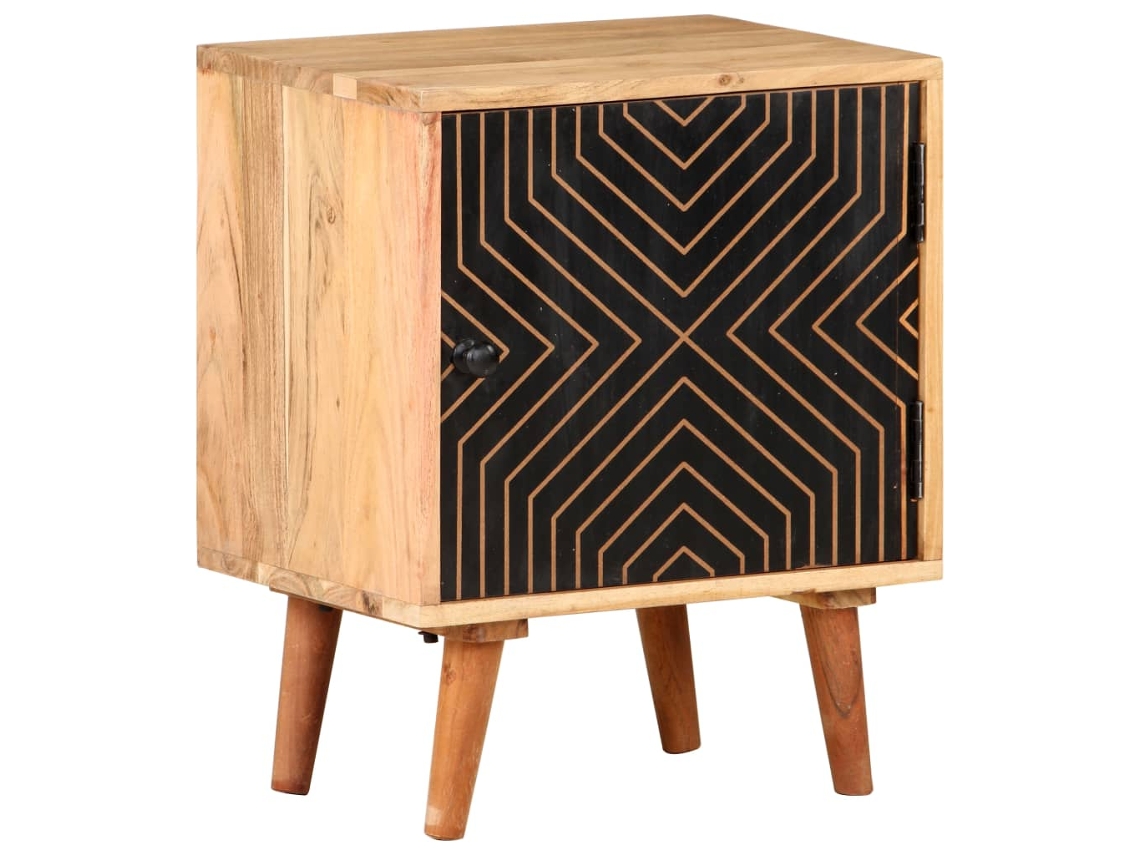 Mesita de Noche 40X30X50 Cm Madera de Acacia Maciza