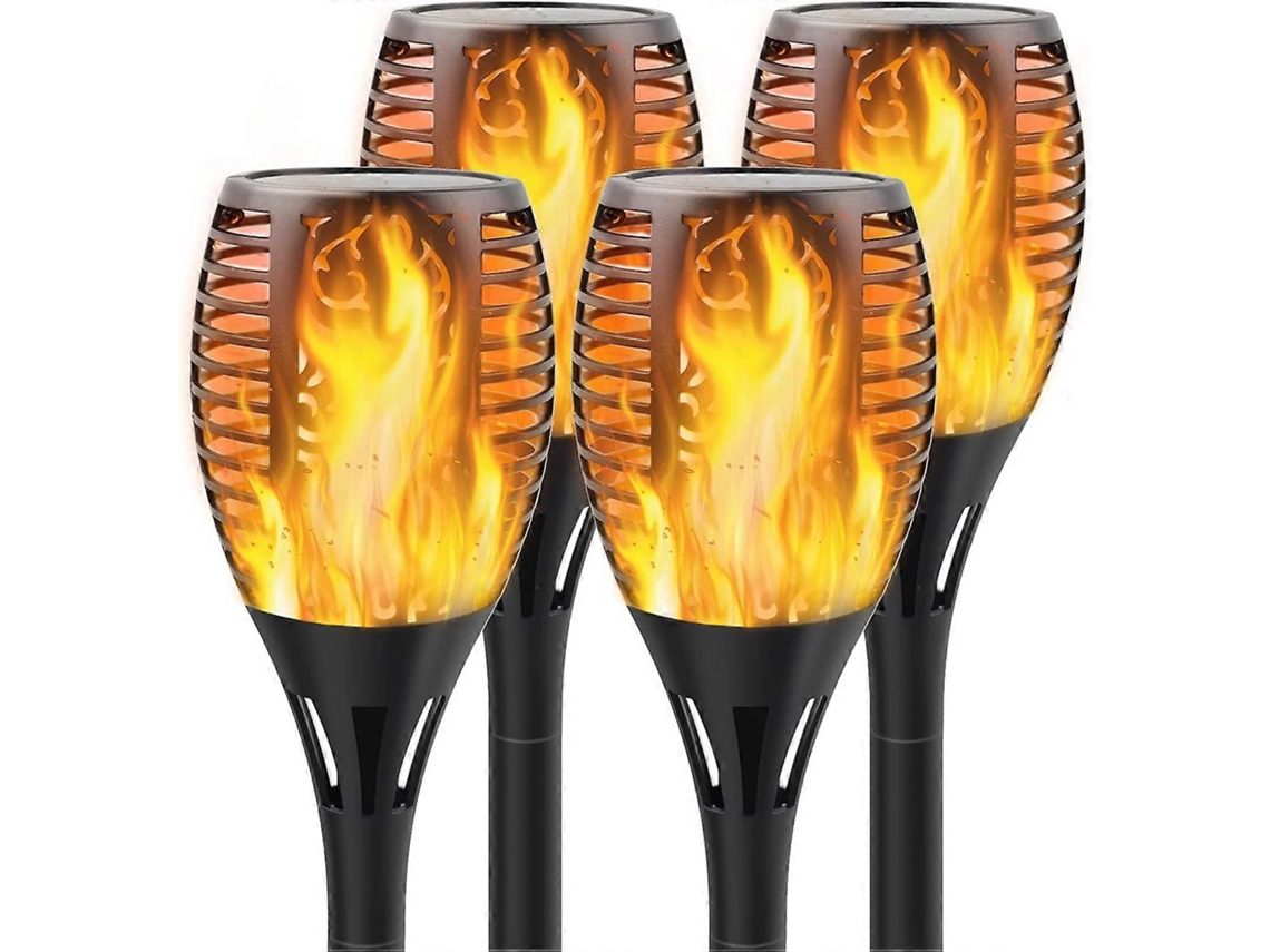 Omni-lámpara De Antorcha Solar Con Llama Parpadeante, Efecto Fuego, Auto Encendido/apagado, Impermeable Ip65, Decoración Exterior Jardín