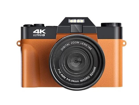 Cámara digital EZII DC08 4K F2.4 16X multiplicación Pantalla de 3 pulgadas Regalo de cumpleaños naranja