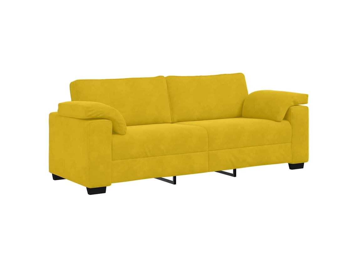 Maison Exclusive - Sofá De 3 Plazas Amarillo, 220x77x82 Cm, Terciopelo