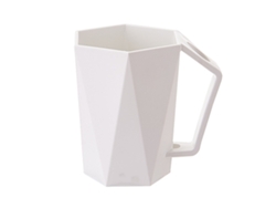 Portacepillos geométrico blanco para baño con taza