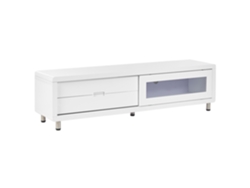 Mueble TV BELIANI Pemborke de MDF, Vidrio Blanco 158x39x43