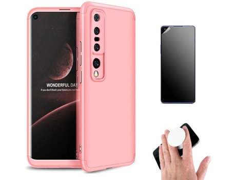 Kit Carcasa y Protector Xiaomi Mi 10 Pro Ultimatte Slim Armor 360º Popsocket Rosa