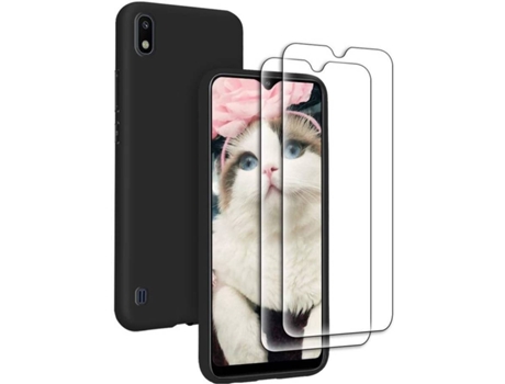 Carcasa + Protector Samsung Galaxy A10 HONGWE. Negro