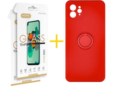Carcasa + 2 Protectores de Pantalla para iPhone 11 Pro Max ACCETEL Rojo