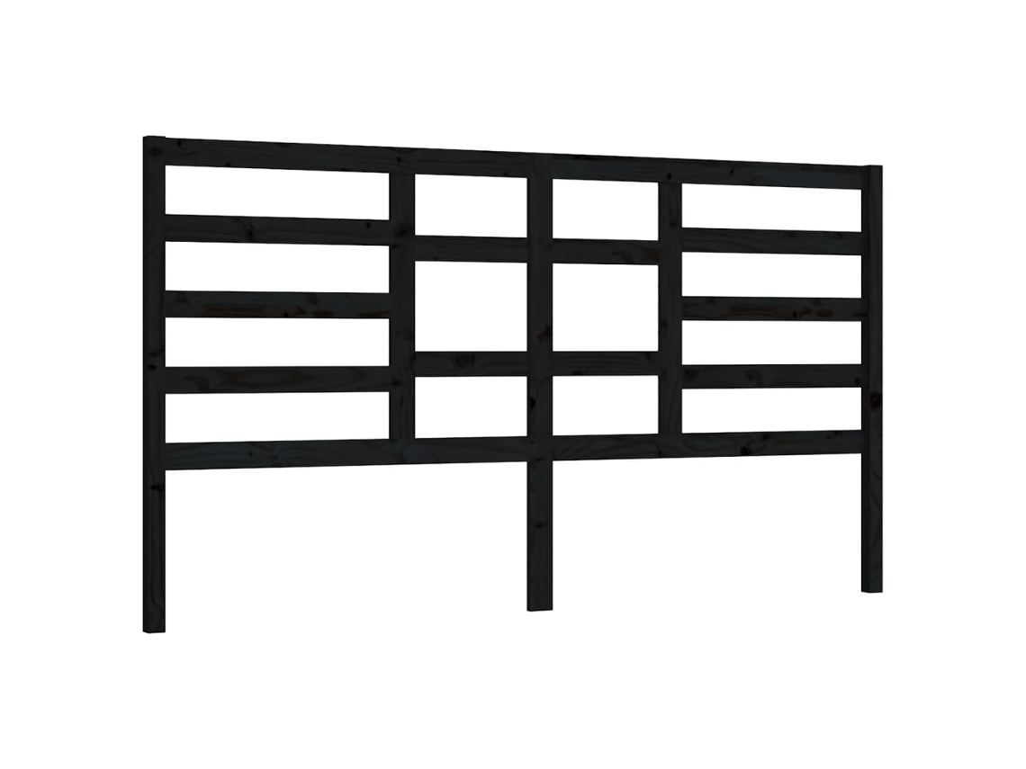Maison Exclusive - Cabecero De Cama Madera Maciza De Pino Negro 206x4x104 Cm