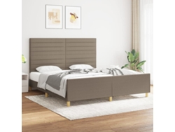 Cama Sin Colchón Tela Gris Taupe 180x200 Cm