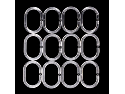 2026-24 Anillos De Cortina De Ducha Plástico Blanco, Gancho Deslizante Para Baño, 3.8x5.5cm