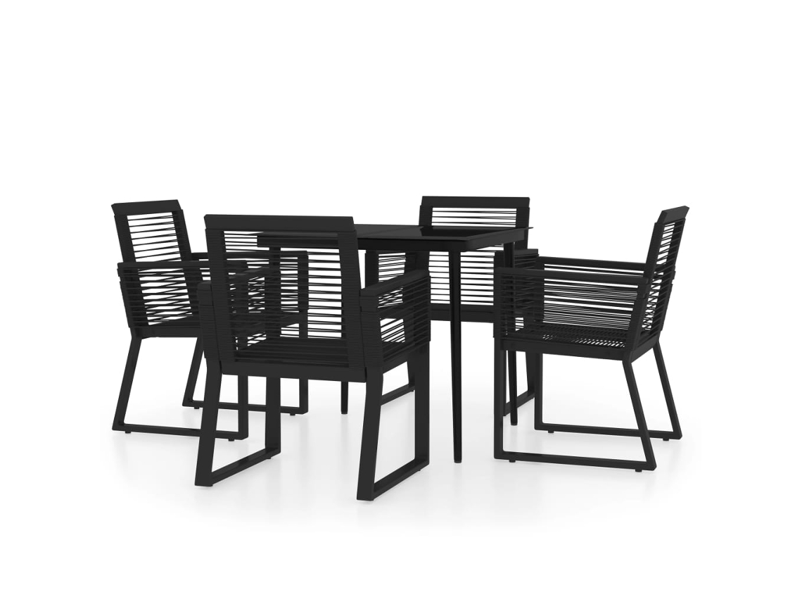 Maison Exclusive - Juego de comedor de jardín de 5 piezas en color negro