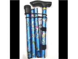 Bastón deslizante de aluminio con diseño floral para senderismo, acampada y como ayuda protectora para la movilidad.