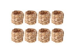 Omni-8 Anillos De Servilleta De Paja Tejida A Mano, Estilo Campestre Natural, Para Mesa De Comedor, Bodas Y Ocasiones Especiales Color Natural