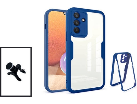 Kit Carcasa 360° Protección Frente y Verso + Soporte Magnético Samsung Galaxy M52 5G GIFT4ME Azul Oscuro