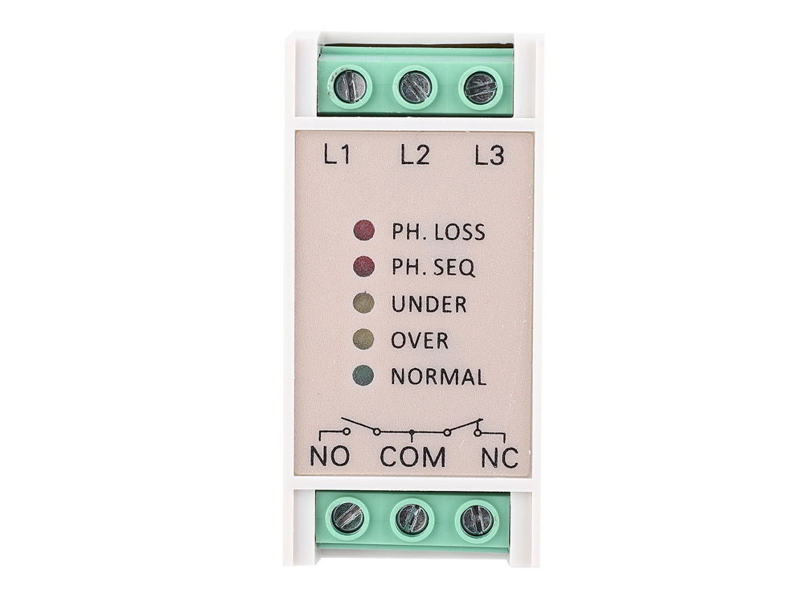 Protector De Secuencia De Fases Con Monitor De Potencia Trifásica De 415 Vca Para Sobretensión Y Subtensión.
