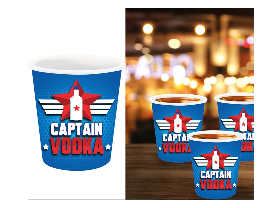Pack de 3 Chupitos Capitán Vodka de 5x6 cm