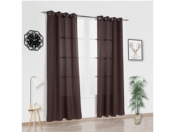 Cortina de tela premium marrón oscuro 140 x 260 cm - Individual