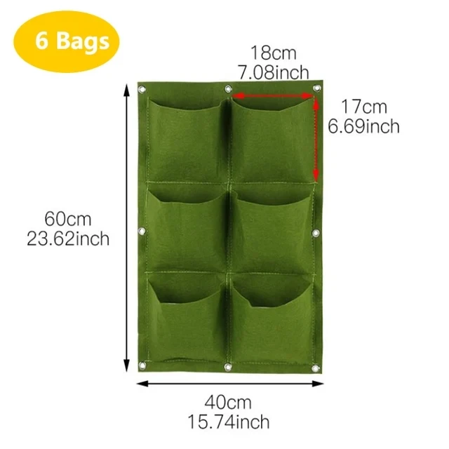 Macetero De Pared (verde, 6 Compartimentos), Macetero, Herramienta De Jardinería