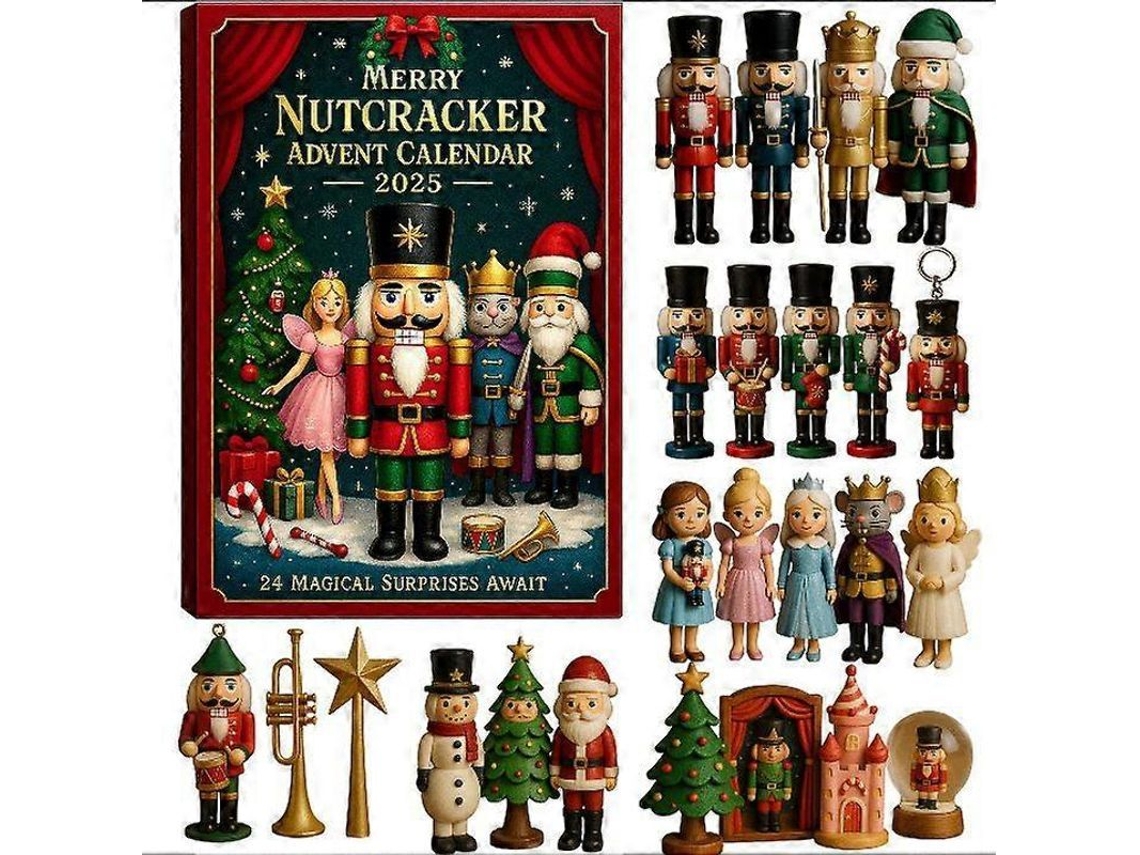 Calendario De Adviento De Navidad 2025 Con Decoración Acrílica, Estilo Completo, El Cascanueces