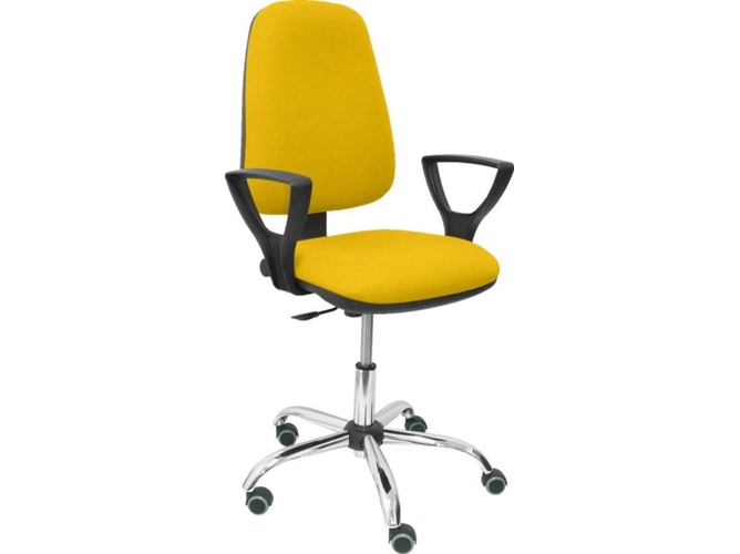 Silla de Escritorio Operativa PYC socovos Amarillo BF con ruedas antiarañazos (Brazos Fijos - Tejido)