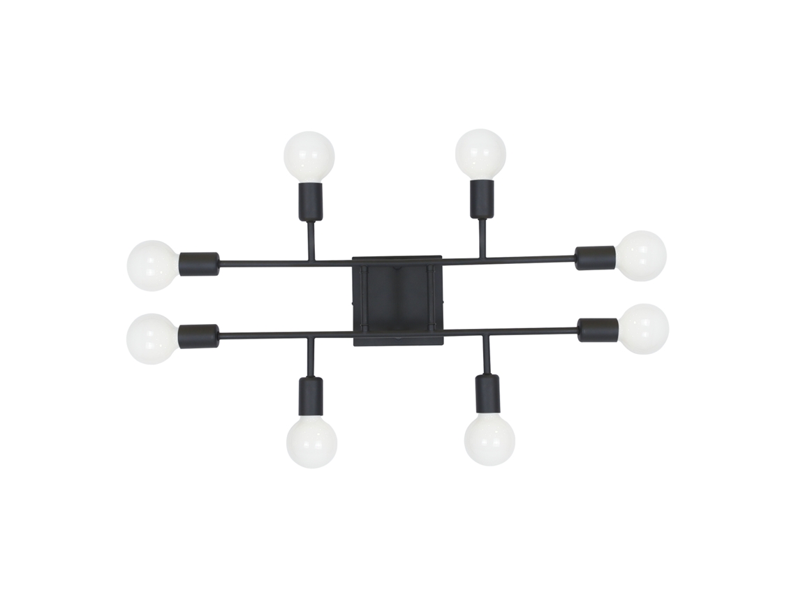 Lámpara de Techo para Salón Negro 4/8 Bombillas Lámpara de Techo Vintage E27 Rústica NETTLIFE