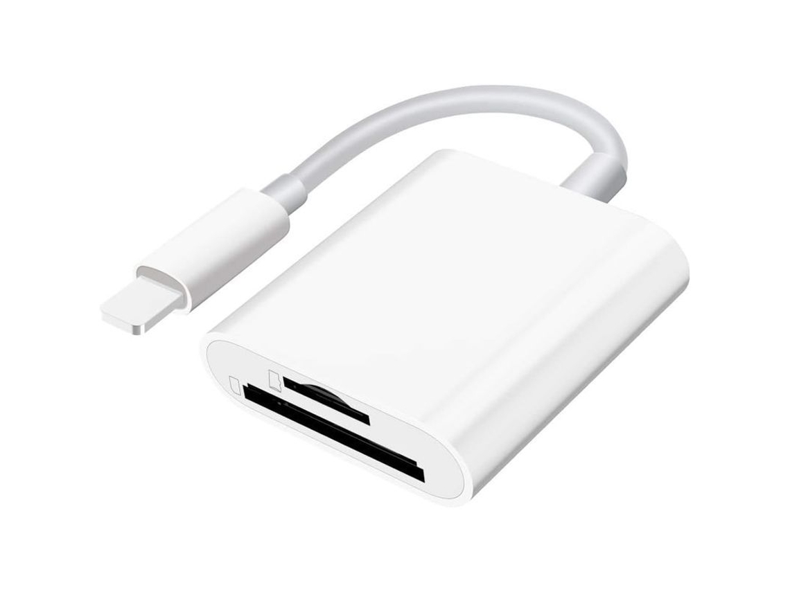 Lector De Tarjetas Sd Para Iphone Y Ipad Con Dos Ranuras, Compatible Con Tarjetas De Memoria Sd Y Micro Sd.