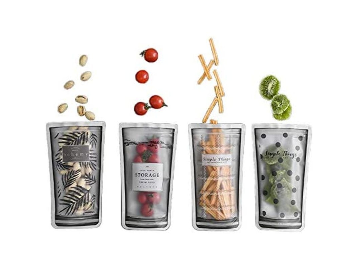 Bolsas Reutilizables Selladas Con Cremallera Para Alimentos Y Aperitivos, Ideales Para Viajar.